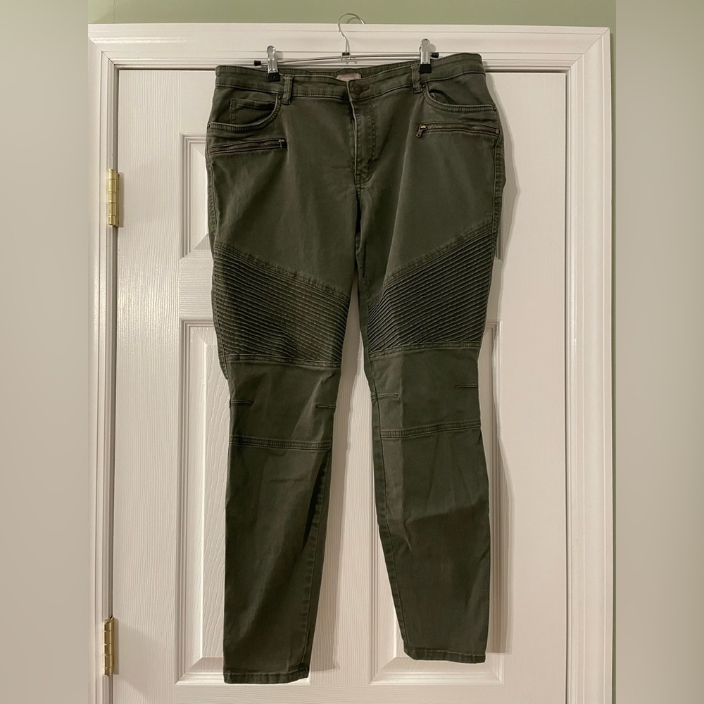 Olive stretch jeans